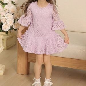 Peaches Petal Lace Floral Dress Size 5